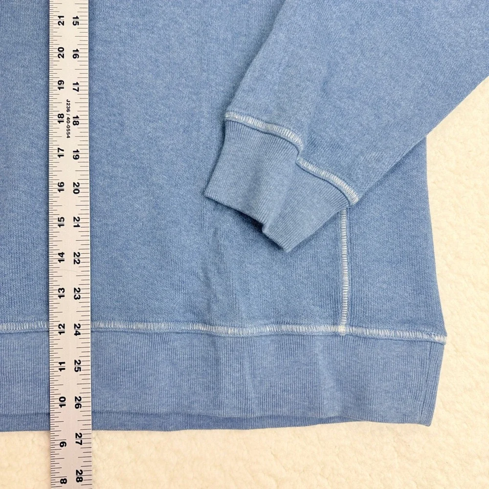 LL Bean 1/4 Zip Pullover Sweater Mens Large Blue Cotton Traditional Fit 301192